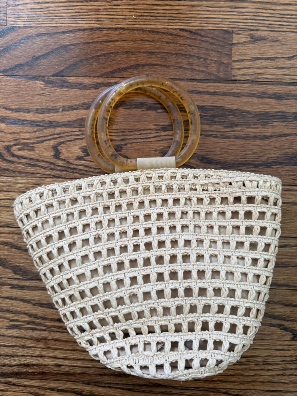 CATERINA BERTINI Woven Bag with matte resin handles